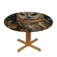 thumbnail image 3 of Orinice Owl Flowers Detailed Painting Round Table Cover Stain Resistant Washable Indoor Outdoor Tablecloth Kitchen Dining Wedding Parties 100% Polyester Fiber 38-42, 3 of 8