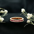 thumbnail image 6 of Rosec Jewels Princess Cut Ruby Eternity Ring for Women - AAA Quality - July Birthstone Ring, 10K Yellow Gold, US 3.00, 6 of 9