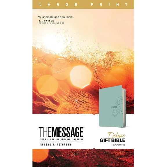 The Message Deluxe Gift Bible/Large Print-Teal Leather-Look