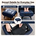 thumbnail image 6 of Leumius Leather Stool with Portable Handles and Metal Legs, Modern Minimalist Square Footrest with Hidden Storage Space for Living Room Blue, 6 of 9