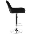 thumbnail image 4 of Elama 2 Piece Adjustable Velvet Bar Stools in Black with Chrome Base, 4 of 8