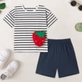 thumbnail image 2 of Gibobby Toddler Girls Kids Girl Clothes Heart Print Short Sleeve Top and Shorts Cute Girl Summer Outfits Short Set 6M 12M 18M 24M 3T 4T,5-6 Years,Red, 2 of 9