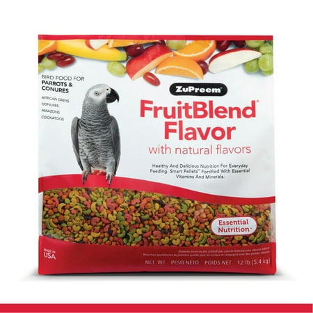 ZuPreem® FruitBlend® Flavor with Natural Flavors | Daily Bird Food for Parrots & Conures | 12 lb