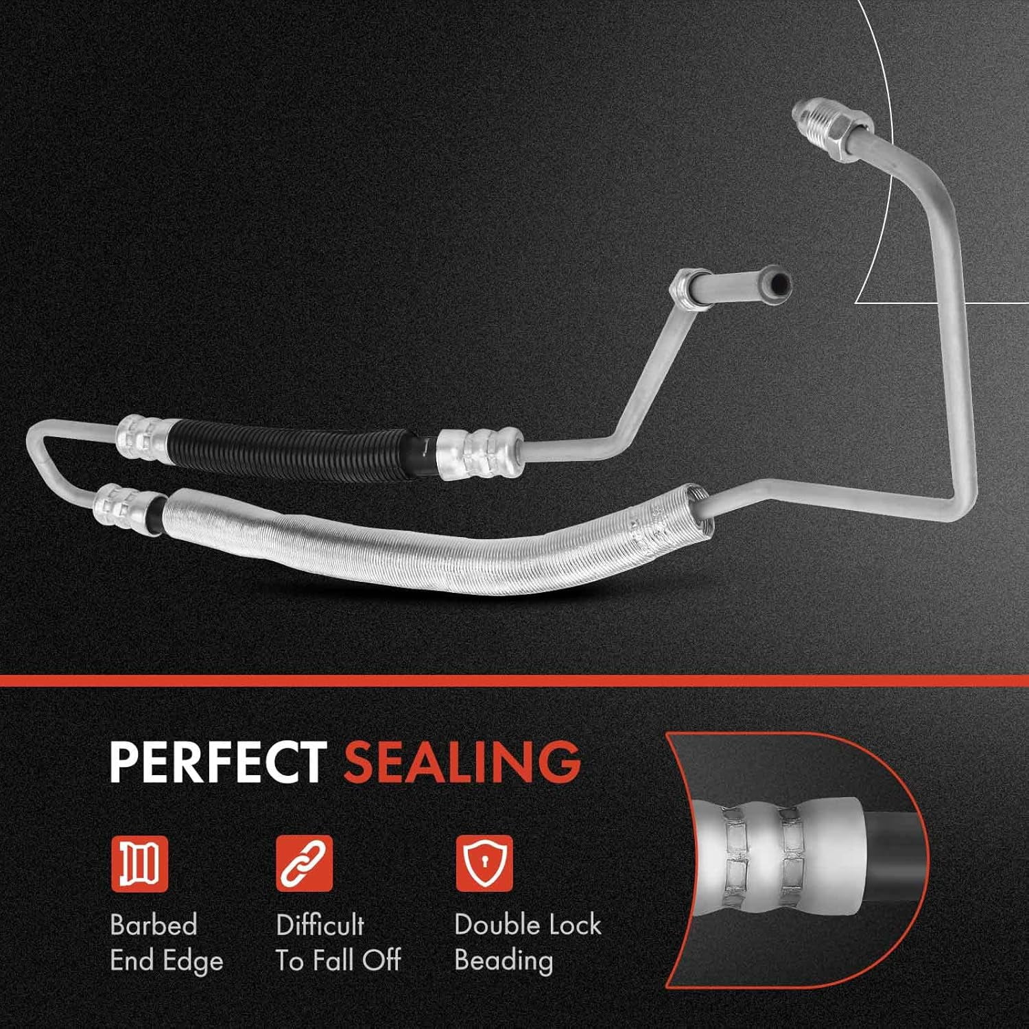 A-Premium Power Steering Pressure Hose Line Assembly Compatible with Chevrolet Corvette 2005-2013, 6.0L 6.2L 7.0L, with O-ring, Pump to Gear/Rack