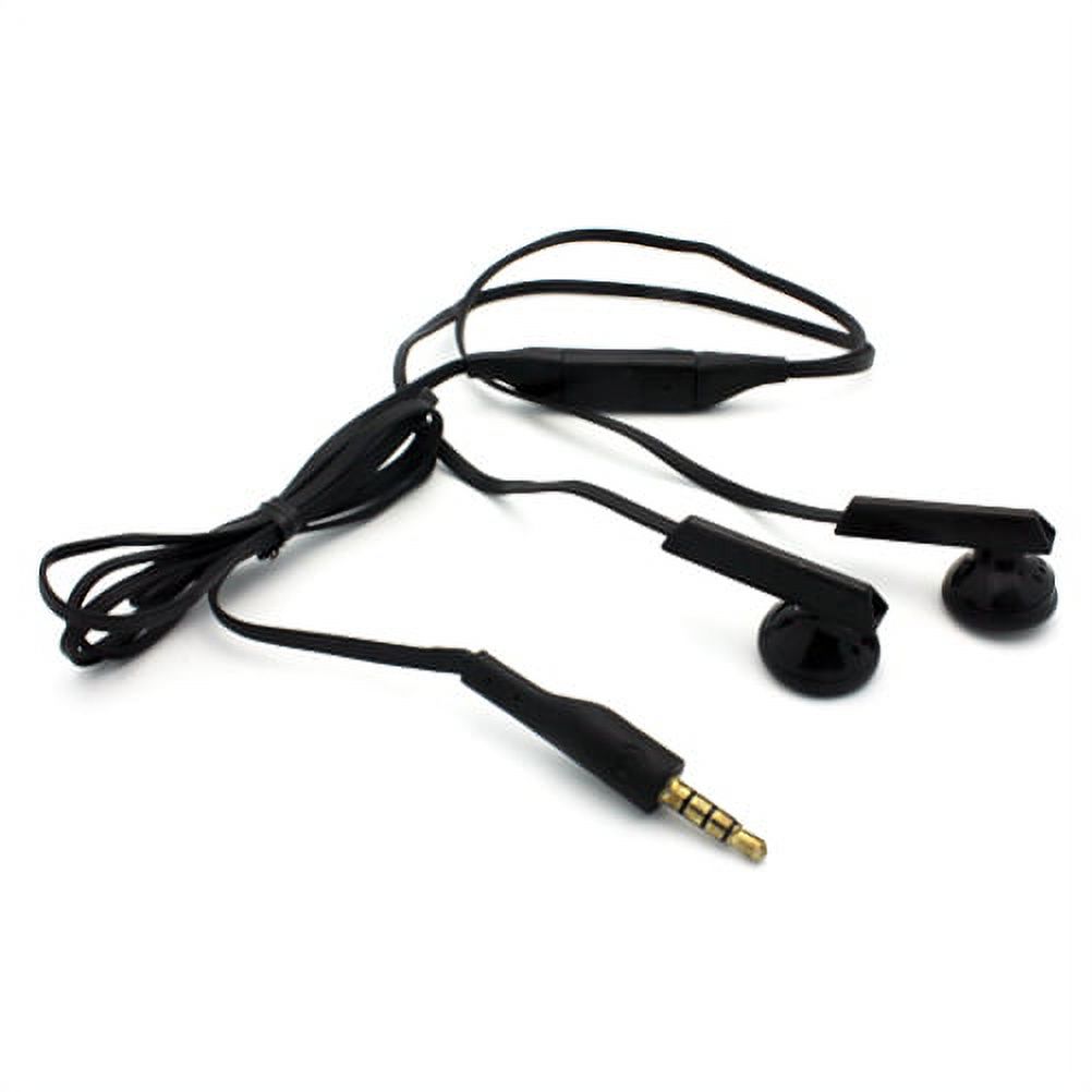Compatible With Google Pixel 3a XL - Black Leather Side Case w Headset Handsfree Earphones Earbuds w Mic