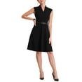 thumbnail image 2 of INSPIRE CHIC Work Dress for Women's Fit and Flare 2024 Cap Sleeve Business Dresses XS Black, 2 of 6