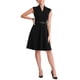 thumbnail image 2 of Vestido de trabajo INSPIRE CHIC para mujer, corte acampanado, vestido de negocios de manga corta 2024, 2XL, negro, 2 of 6