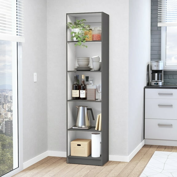Space Saving Slim Bookcase - 48.07 Lb Weight, 11.65 In. Depth Shelves Home 5-shelf