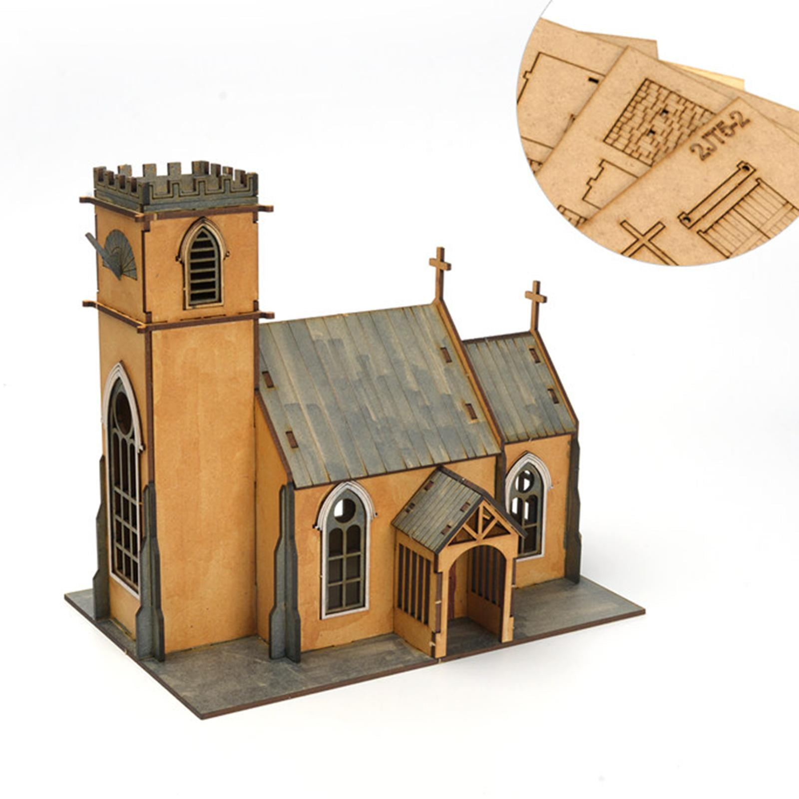 Dualoai 1:72 Scale Architecture Building Model Kits Wood for Micro Landscape Diorama 91055