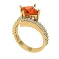 thumbnail image 2 of Solitaire with Accents Engagement Ring for Women - 2.3075ct Simulated Red Diamond in 14K Yellow Gold Promise Ring, 2 of 6