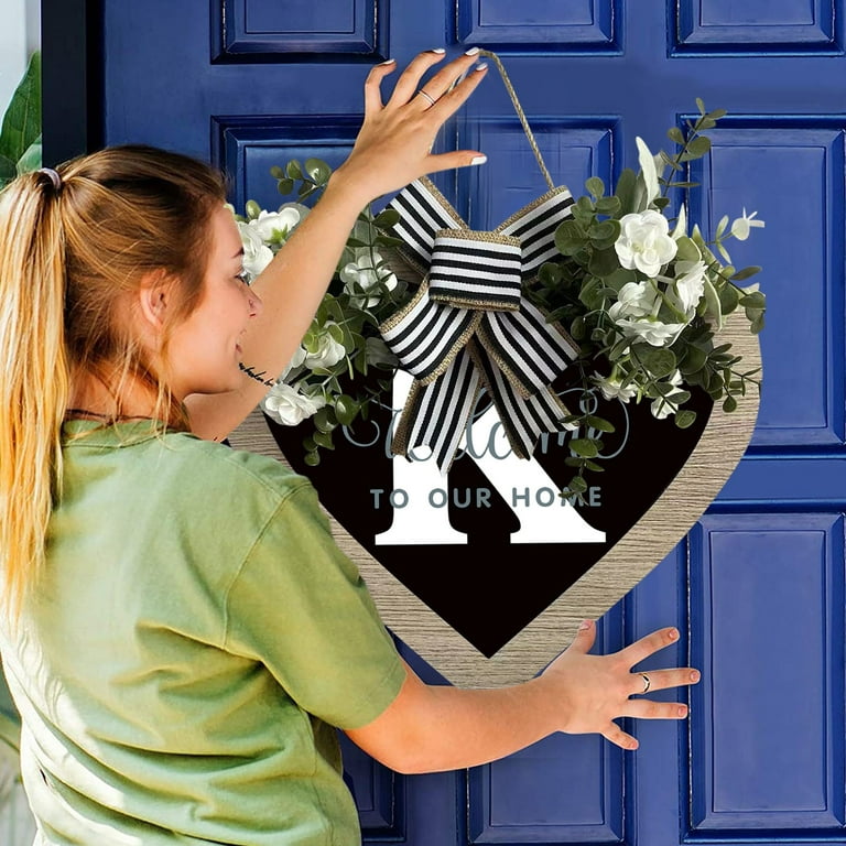 Door wreath/ lavender/ hessian bow/ welcome sign/ 30 cm heart