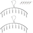 thumbnail image 1 of Tendedero de acero inoxidable Rawiri para ropa, percha para secar ropa, percha para goteo (10 pinzas, plateadas, paquete de 2), 1 of 7