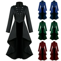 Hvyesh Renaissance Gothic Tailcoat Halloween Costumes for Women Men Medieval Steampunk Corset Victorian Tailcoat Jacket