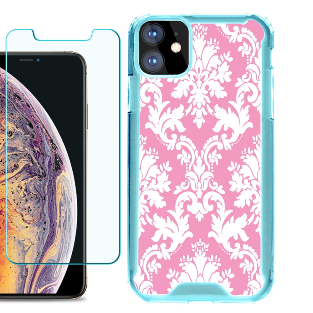 For Apple iPhone 11 Case, Hybrid Bumper Phone Case (Blue/Teal) with