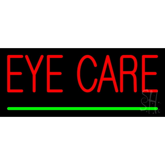 Red Eye Care Green Line LED Neon Sign 10 x 24 - inches, Black Square Cut Acrylic Backing, with Dimmer - Bright and Premium built indoor LED Neon Sign for Defence Force.