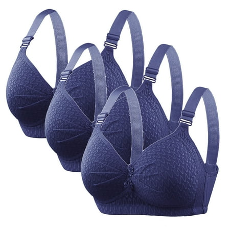 EDHITNR Bras For Women Under $10 Wireless Push Up Bra Middle Aged And Elderly Bras Without Steel Large Size Underwear Front Button Style Bra Comfortable Bra Up To 50% Off