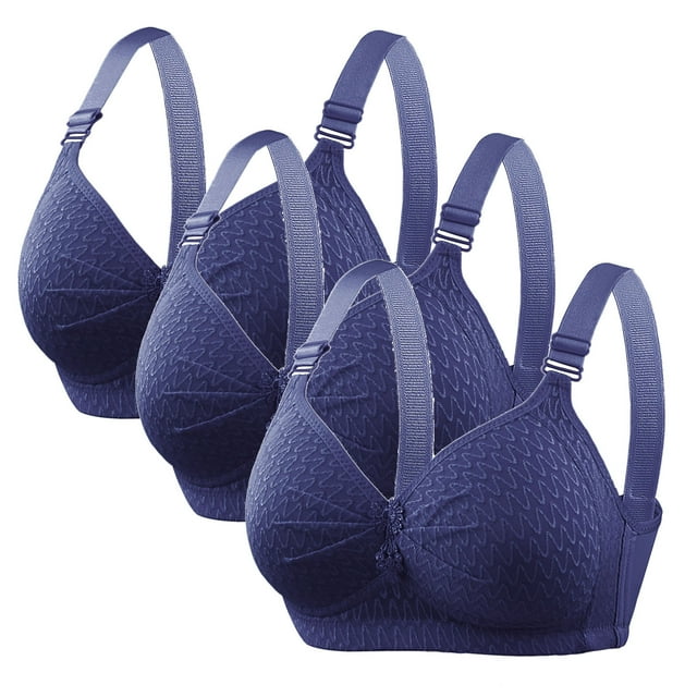 Plebaso Women's Wireless Bras Adjustable Straps Padded Bras Ladies Full Coverage Everyday Bras 1-3 Pack