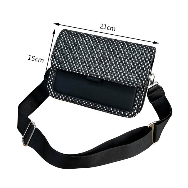Bolsa vagabundo para mujer Bolsas satchel cuadrados a la moda Hit Color for Vacation (Negro) Hugtrwg Para Estrenar