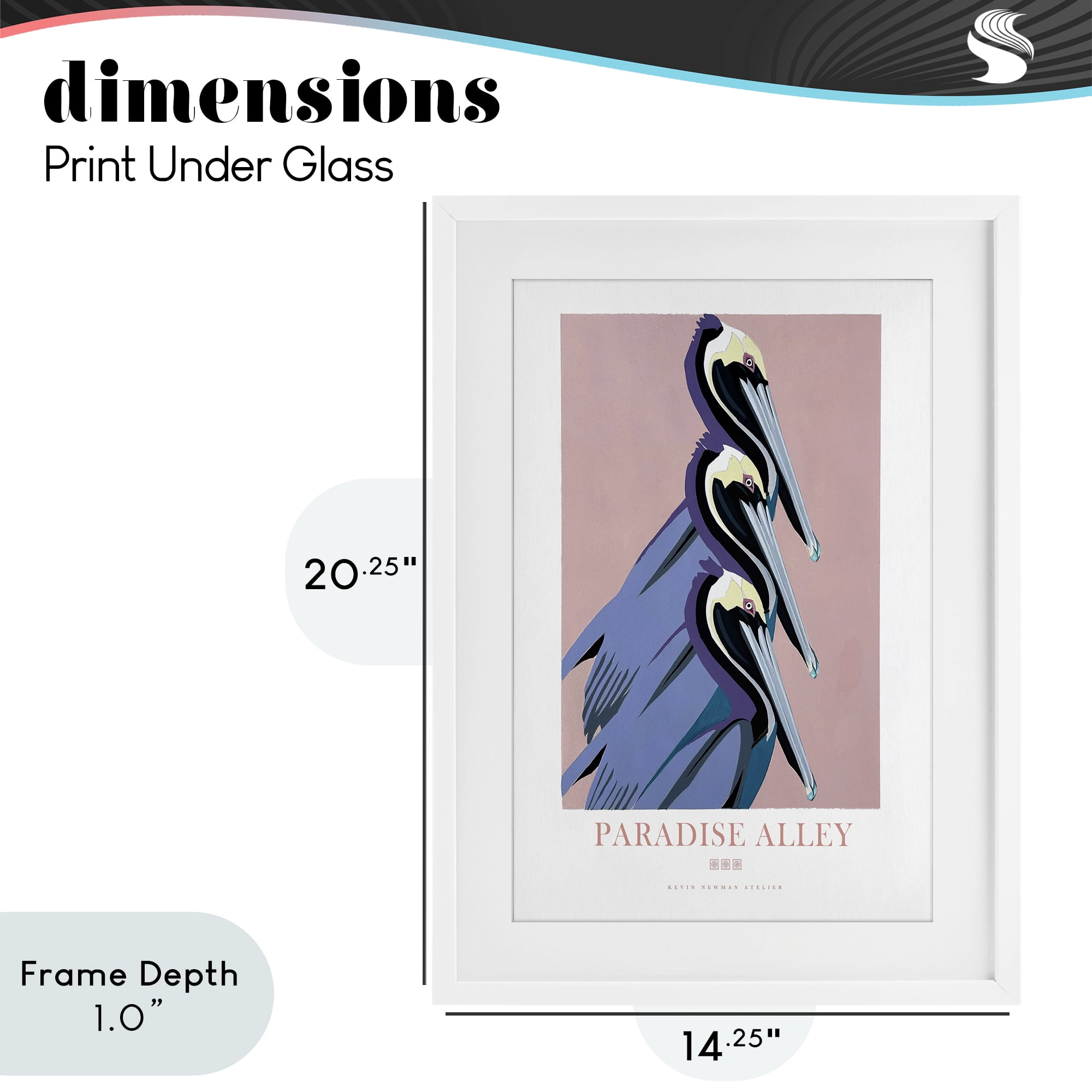 Stupell Industries Paradise Alley Pelican Trio White Framed Print Under Glass, design by Jadei Graphics