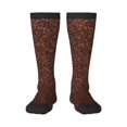 thumbnail image 2 of Picia Women Crew Soft Moisture-wicking Socks Dark Brown Glitter Pattern Design Cotton Socks, One Size fit All, 2 of 9