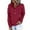 Red, variant on Women's Casual Trendy Sweatshirts Long Sleeve Button Down Tops Drawstring Solid Color Loose T-Shirts Pullover