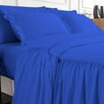 thumbnail image 5 of 4 Piece Long Ruffle Sheet Set, 20" Inch Long Ruffle On Corner Of The Flat Sheet, 18 Inch Deep Pocket, 100% Egyptian Cotton, 800 TC, Full Size, Solid Royal Blue, 5 of 9