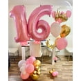 thumbnail image 4 of Juego de globos con forma de confeti AIOZX, oro rosa, 50 unidades, 30 cm, con cintas, 4 of 7