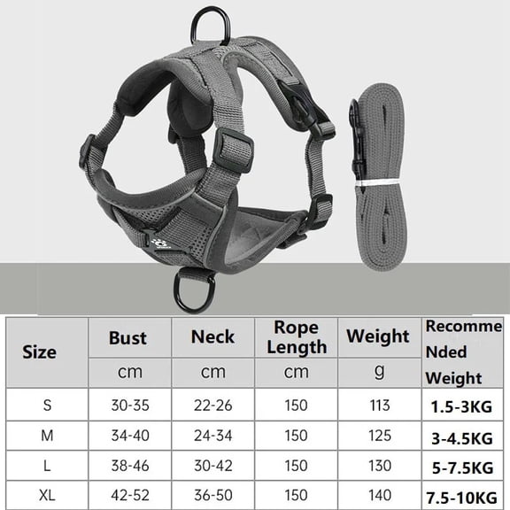 Anti-Escape Mesh Cat Harness with Leash Adjustable Reflective Walking Vest Harness for Kittens Adult Cats