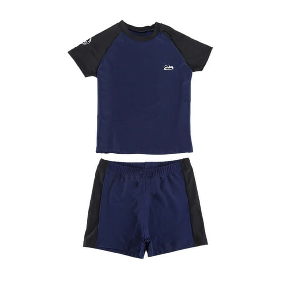 Shadoumai 2t Swimsuit Stretchy Beach Swimwear Boys Swim Shirt and Shorts Set Beach Bathing Suit Kids