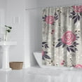 thumbnail image 2 of Waterproof Pink Flower Crown Peony Shower Curtain 72x72 Inch Boho Style Polyester Unique Shower Curtain for Bathroom Hotel Home Decor with 12 Plastic Hooks, 2 of 5