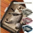 thumbnail image 2 of Easy Clean Cat Toilet Box with Scoop Semi Enclosed High Fence Open Top Kitty Litter Tray Durable Spacious Sandbox Pet Accessory, 2 of 9
