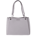 thumbnail image 2 of Michael Kors Trisha Large Triple Gusset Compartment Shoulder Bag Pearl Grey, 2 of 12