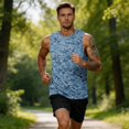 thumbnail image 5 of UDAUDU Tank Top for Men Cotton Sleeveless Comfortable Camo Shirts Muscle Gym Workout Causal Summer Tank Tops Blue 2XL, 5 of 6