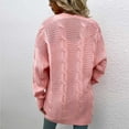 thumbnail image 4 of Chunky Knit Cardigans for Women Long Sleeve Open Front Sweaters Solid Color Above the Knee Cardigan Fall Knitwear, 4 of 5