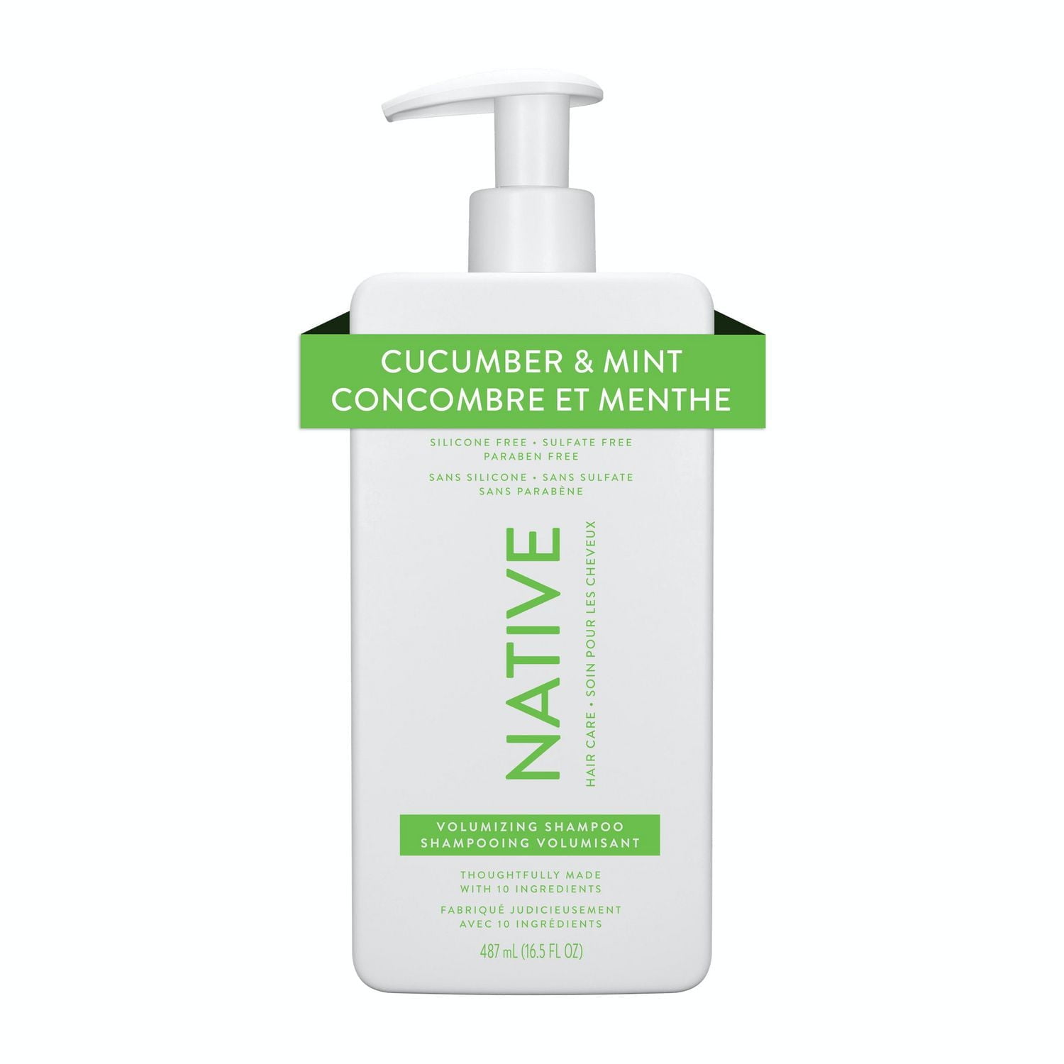 Shampooing volumisant Native Concombre et menthe, sans sulfate, sans parabènes 487 ml