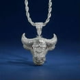 thumbnail image 5 of Bull Head Cubic Zircon 925 Silver Necklace Pendant Luxury Women Party Gift, 5 of 6