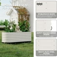 thumbnail image 2 of EuKer Raised Planters with Wheels, 94.5" Metal Planter Box W/Built-In Water Storage System for Indoor/Outdoor, White, 2 of 7