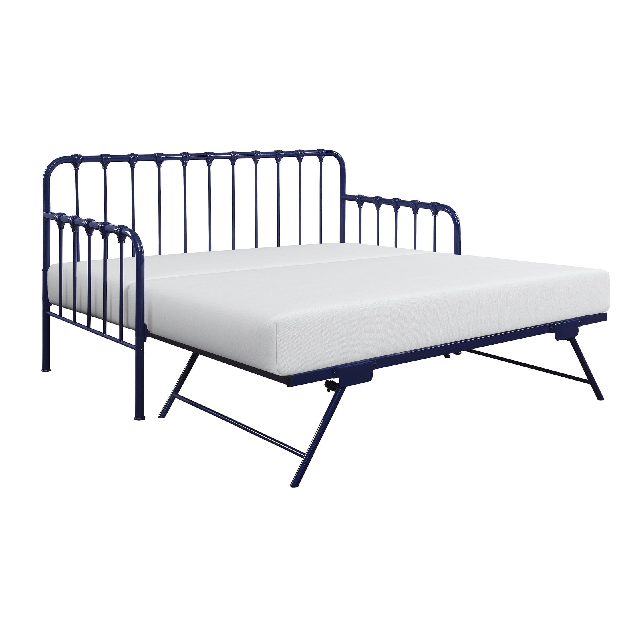 OakvillePark LaPrele Metal Daybed with Lift-Up Trundle, Twin/Twin, Navy Blue