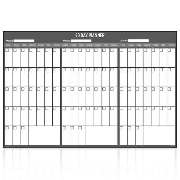 Wall Calendar dry erase three month planner Young N Refined Walmart