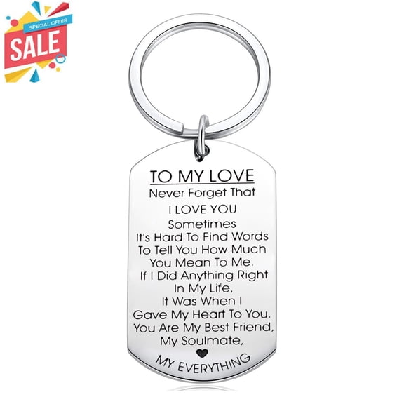 To My Love Anniversary Keychain for her him, Valentines Anniversary Birthday Meaningful Gifts for Boyfriend Girlfriend Husband Wife. Greeting Card Love Keyring for Men Women Lover Soulmate3