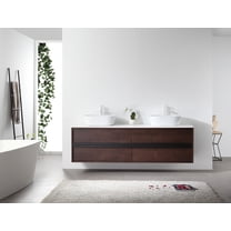 Sintra 72" Dark Walnut Wall Mount Bathroom Vanity