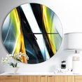thumbnail image 2 of DesignArt Fractal Lines Yellow White Large Wall Clock, 2 of 2