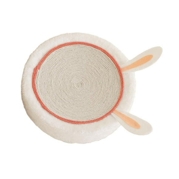 Tablero rascador para gatos Sunnimix Cuenco Almohadilla para rascar Protección de muebles Cojín para mascotas Cama de salón para gatos de interior Gatito cuerda blanca