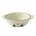thumbnail image 2 of Ensaladera de cerámica, recipiente para alimentos, versátil, decorativa, redonda, sencilla, para servir. Tazón de 780 ml, 2 of 9