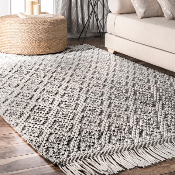 nuLOOM Darlene Tassel Wool Area Rug, 8' 6" x 11' 6", Ivory