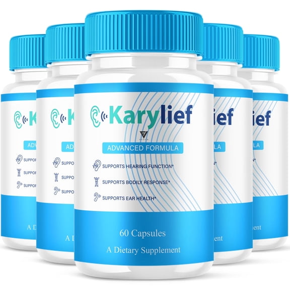 (5 Pack) Karylief Tinnitus Capsules, Kary lief Ear Health Support (300 Capsules)