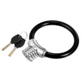 thumbnail image 1 of 37cmx12mm Bicicleta Candados Reflectantes Anti Robo Anillo Candado con Llave Negro Unique Bargains candados para bicicletas con cable, 1 of 8