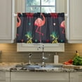 thumbnail image 5 of Coolnut Flamingo Kitchen Curtains 2 Panels, UV Protected Tier Curtains Half Window Curtains Kitchen Tiers for Guest Room Bathroom Sink Laundry Room Basement,24 x 27 Inch, 5 of 6