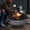 Light Gray, variant on Afterglow Round Terrafab Wood Burning Fire Pit with Safe Spark Screen and Poker, Light Gray