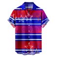 thumbnail image 2 of DPTALR Hommes Casual Col Rabattable Impression Manches Courtes Ont des Poches Cardigan Bouton Chemise Tops Blouse, 2 of 6